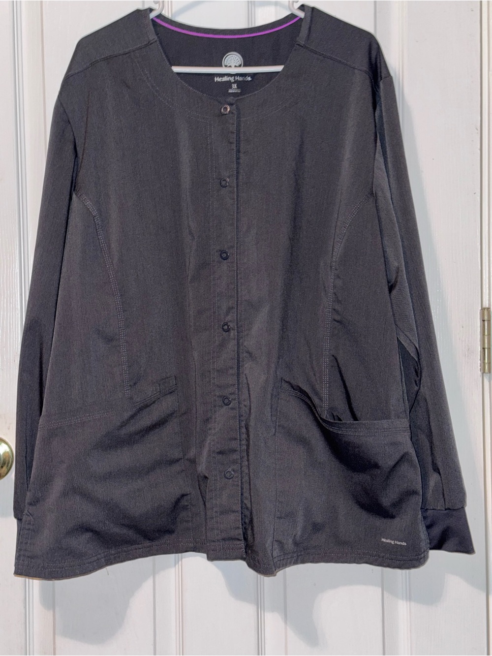 Healing Hands Purple Label Scrub Jacket Pewter